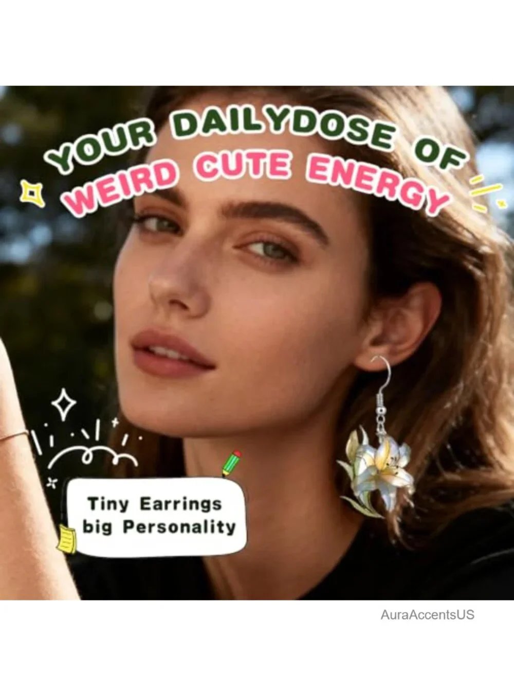 Acrylic Dangle Earrings Women Cute Animal Glitter Statement Jewelry Gift